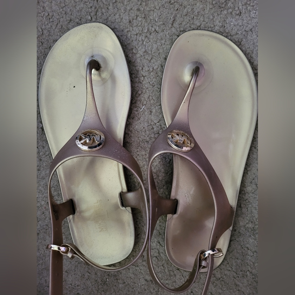 Michael Kors, size 7, gold sandals